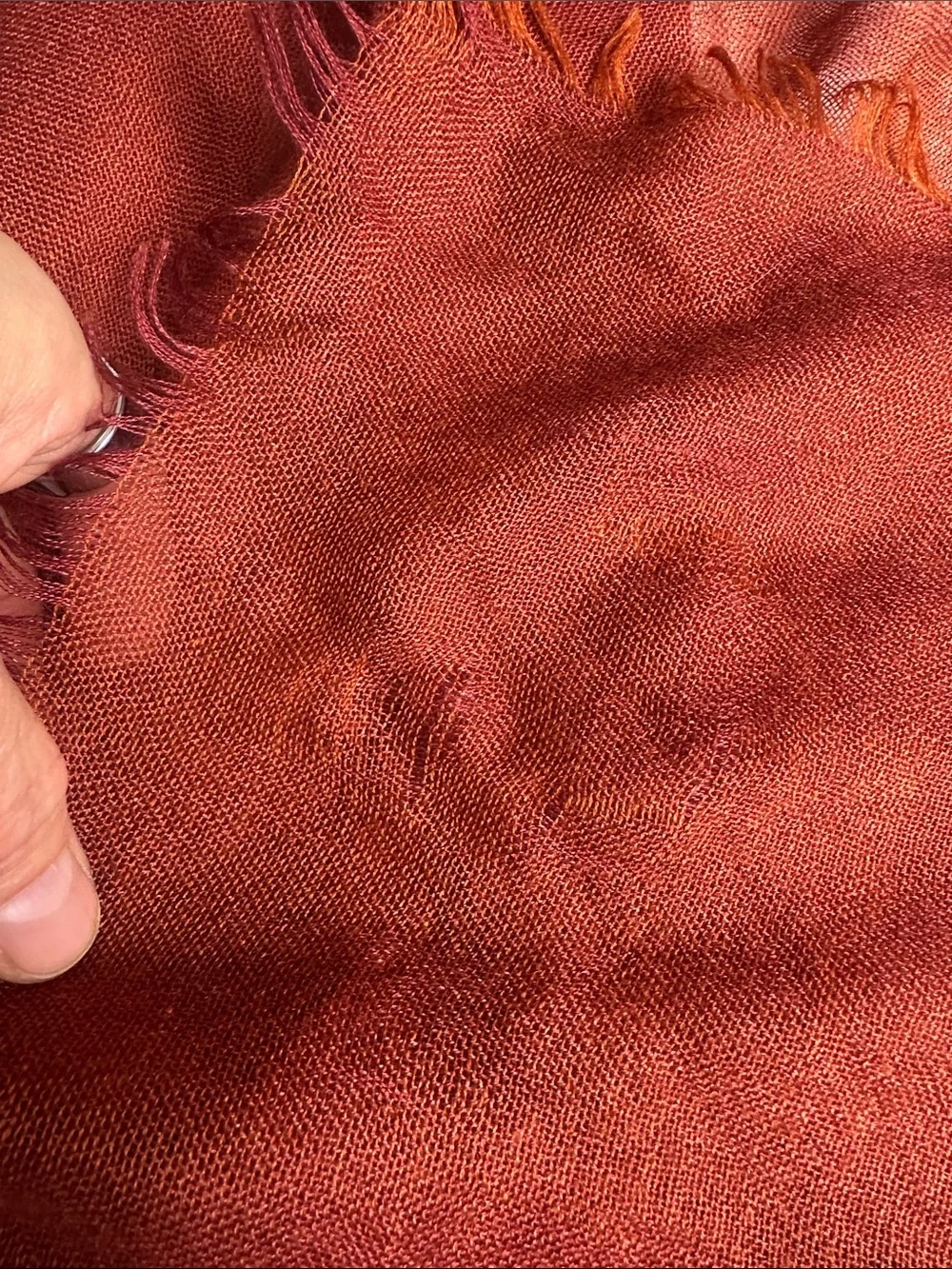 Loro Piana Rust Red Lightweight Cashmere Blend Wrap/ scarf
